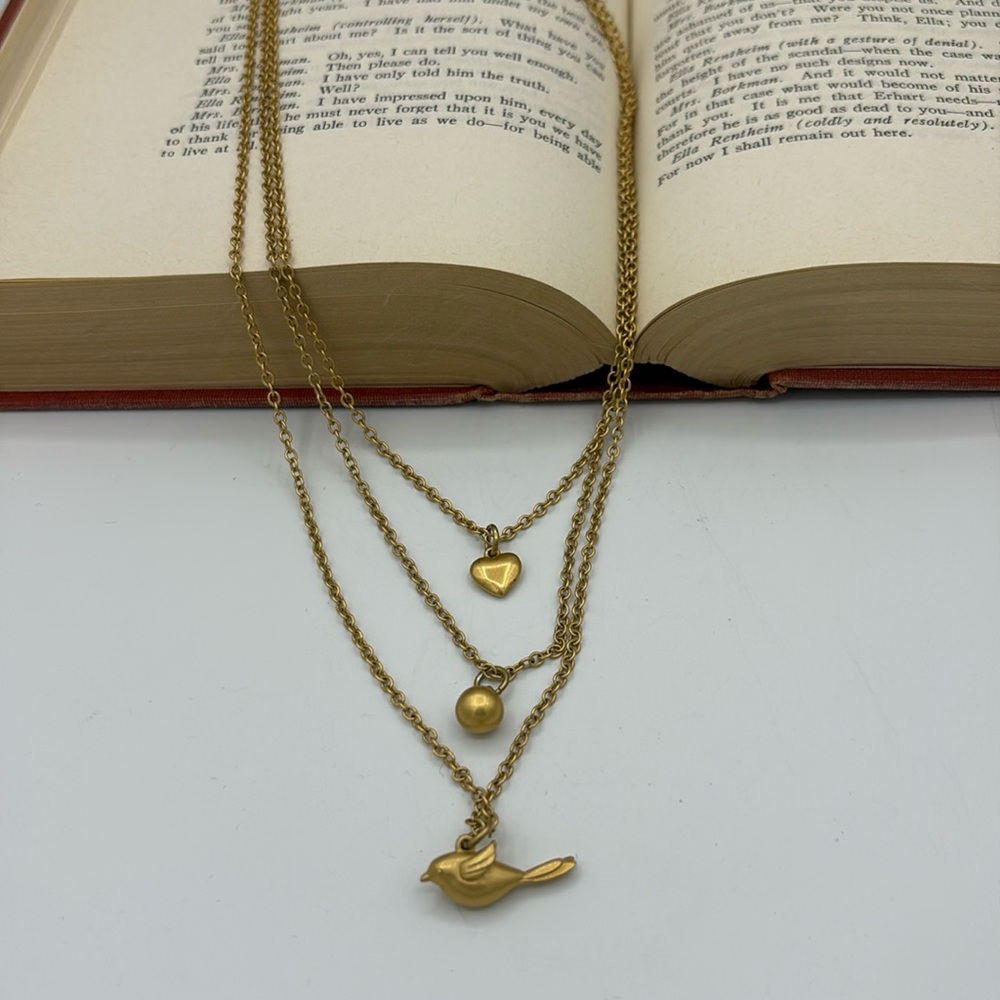 Coach Gold Tone 3 Strand Necklace - Picture 2 of 6
